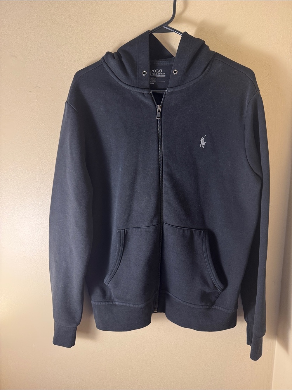 Polo by Ralph Lauren Black Full-Zip Hoodie with Logo